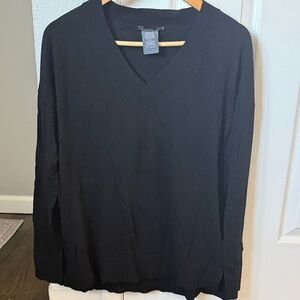 Matty M Black V-Neck Sweater